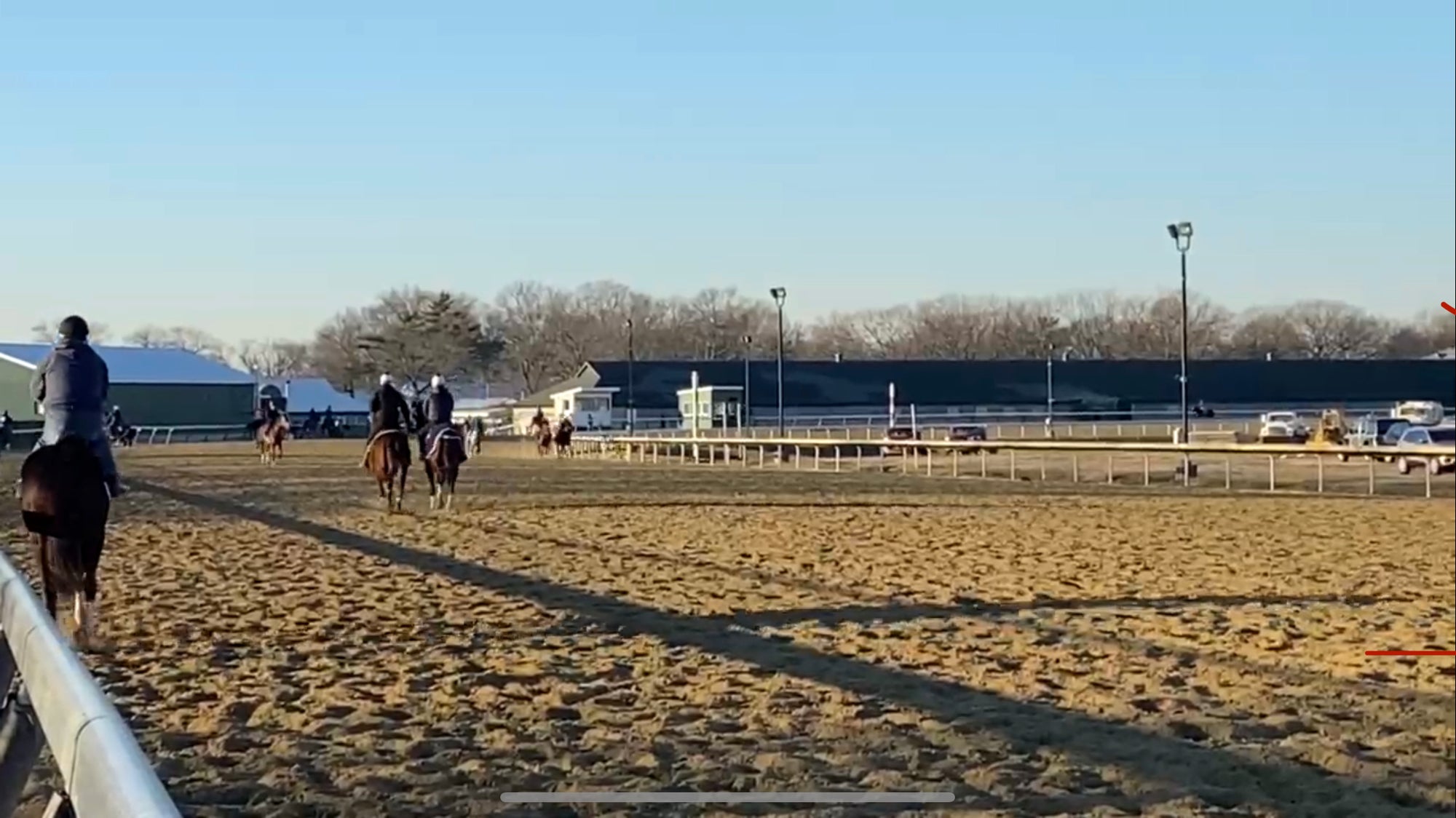 OTF Racing: Up For Adventure (Upstart— Literary Lady) worked 4f in 49.1 on 12/27 at Belmont. He’s on the inside rail. Trained by Ray Handal.