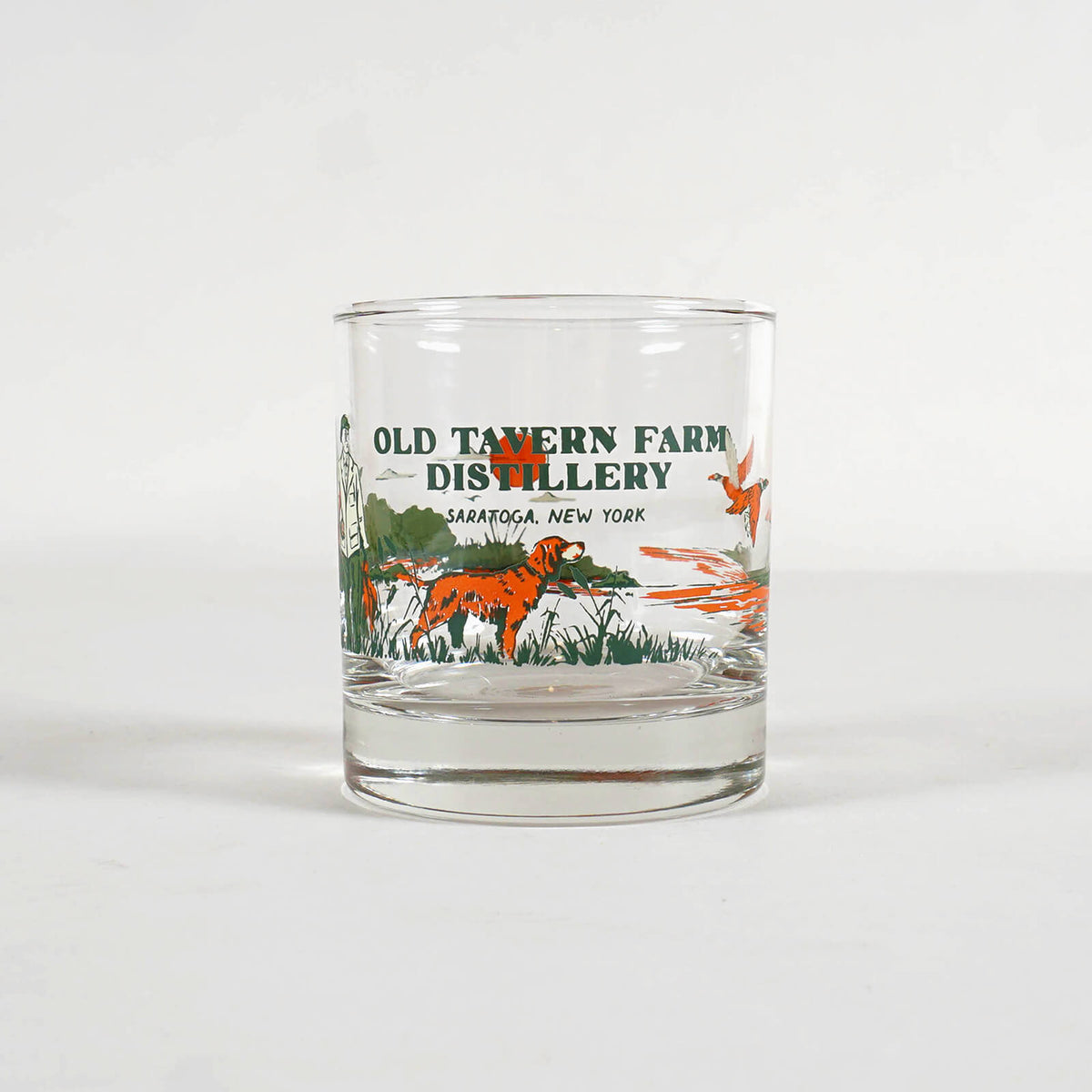 Old Tavern Farm Distillery "Duck Hunt" printed 11oz rocks glass