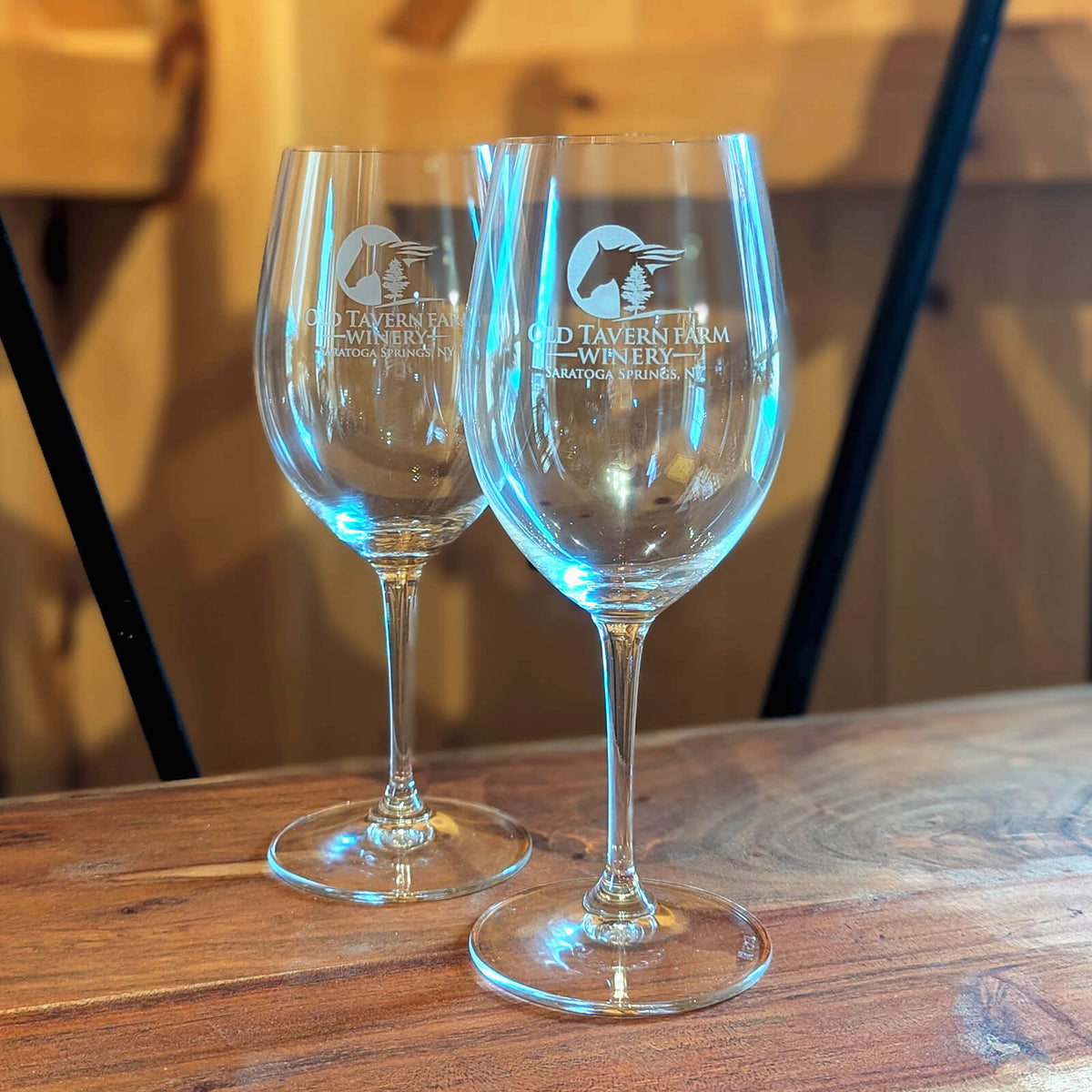 Etched Stemmed Wine Glass (Set of 2)