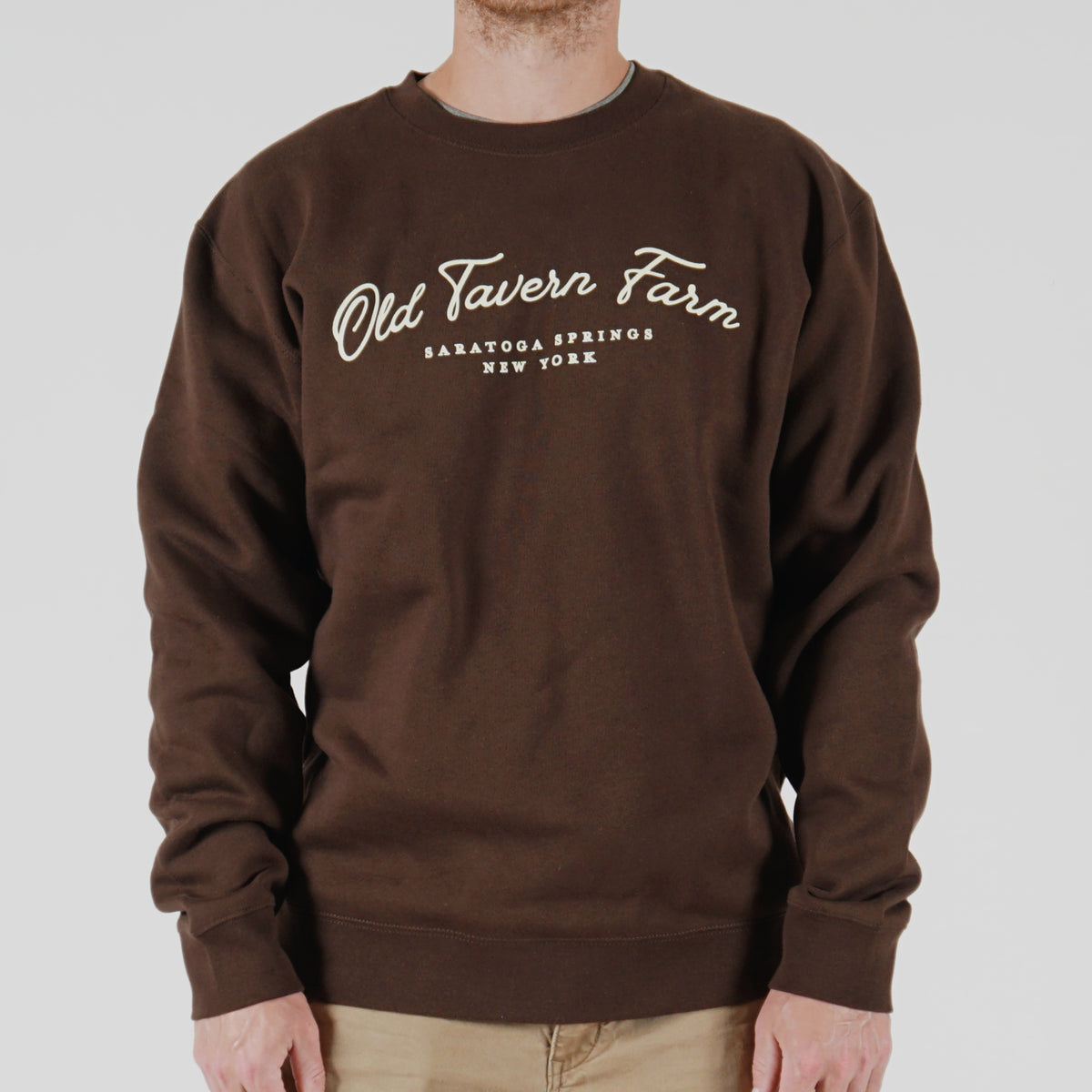 Old Tavern Farm Classic Farm Crewneck, Brown