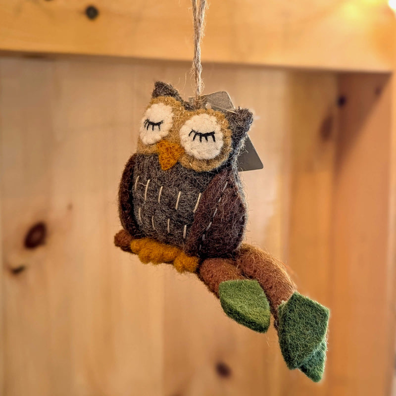 Felt Woodland Critter Owl Ornament