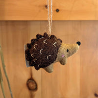 Felt Woodland Critter Porcupine Ornament