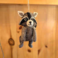 Felt Woodland Critter Raccoon Ornament