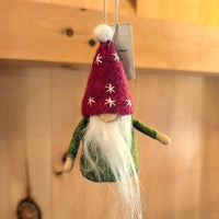 Felt Forest Gnome Ornament, green variant