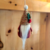 Felt Forest Gnome Ornament, red variant