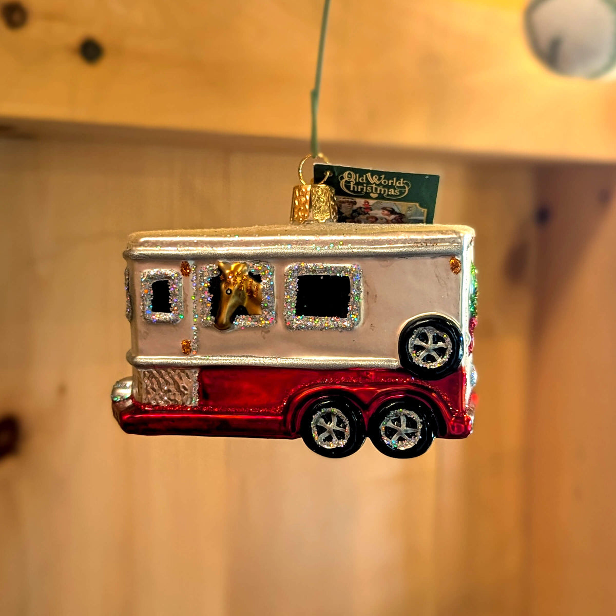 Glass Horse Trailer Ornament