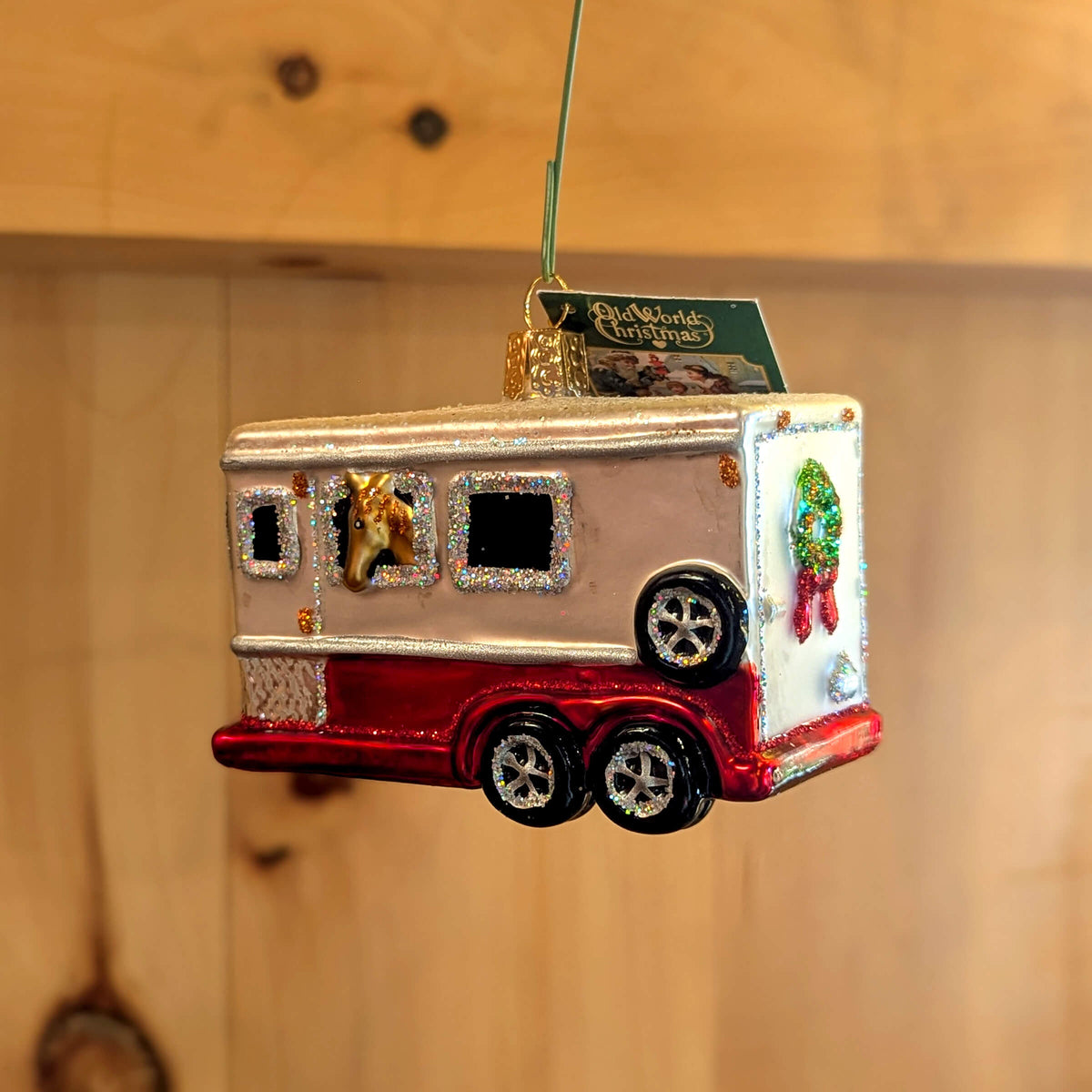 Glass Horse Trailer Ornament