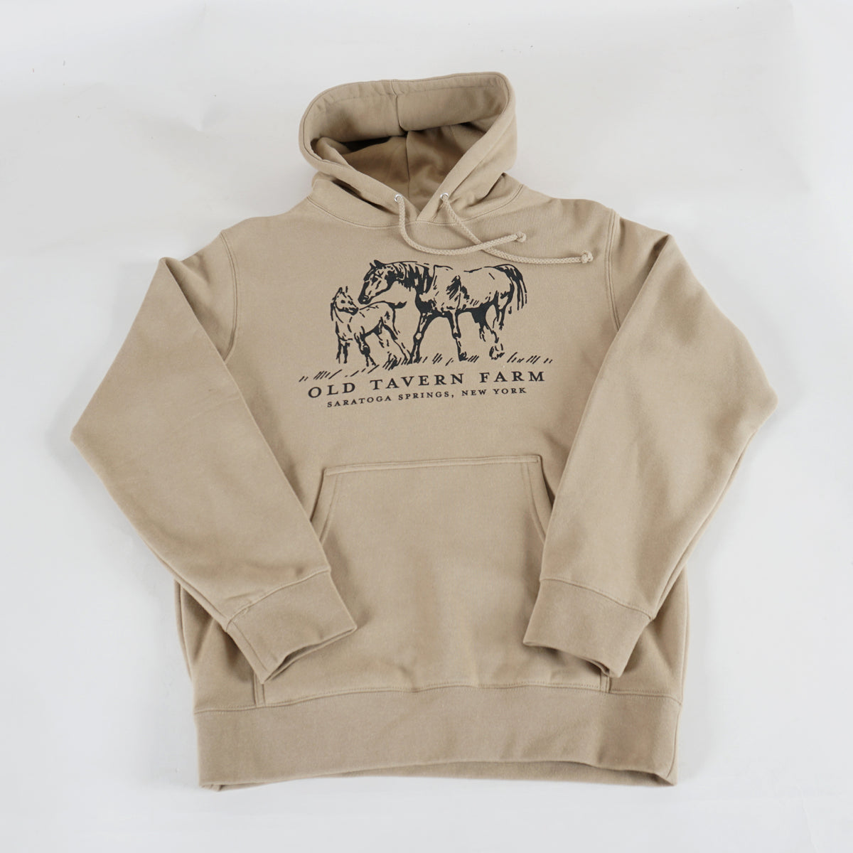 Old Tavern Farm Mare and Foal Hoodie, Sand