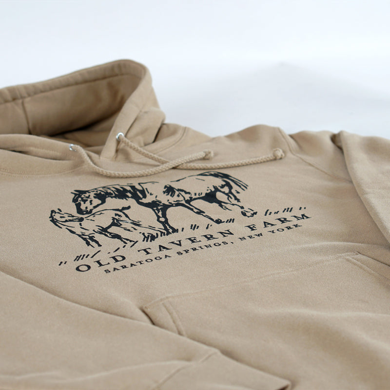 Old Tavern Farm Mare and Foal Hoodie, Sand